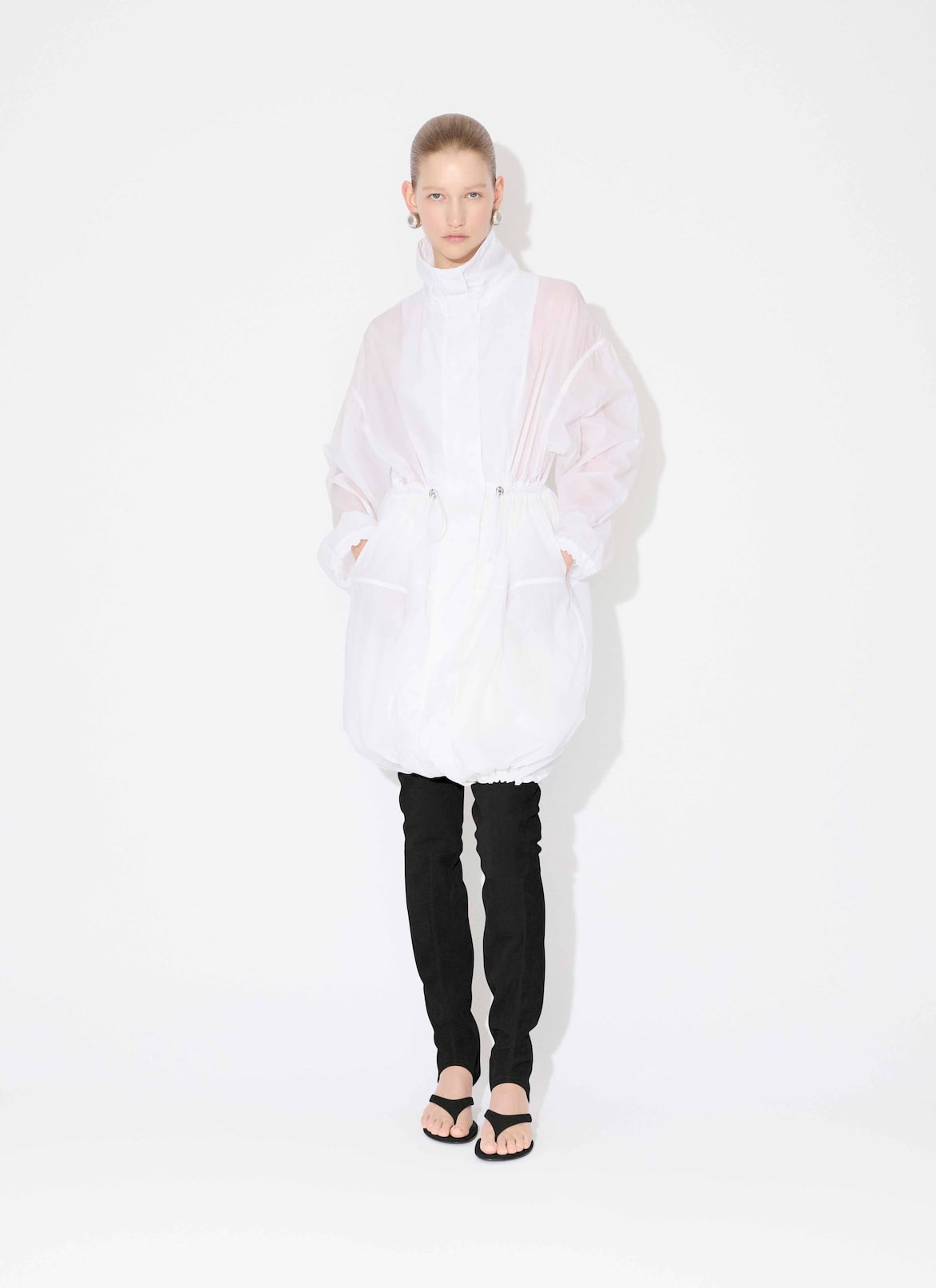 SOFT NYLON BUBBLE SKIRT ALAÏA WHITE SOFT NYLON BUBBLE SKIRT